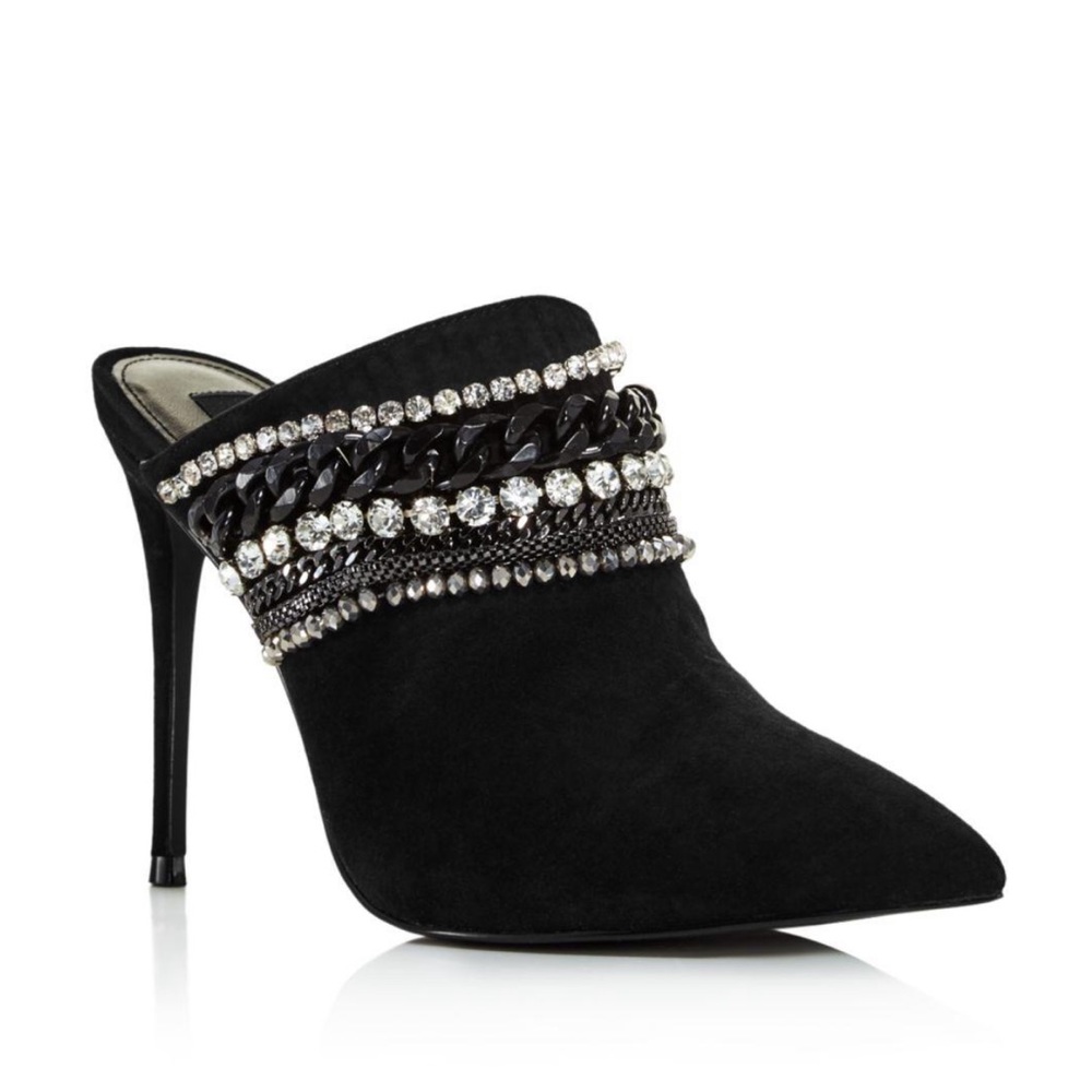 Women's Dare Embellished Suede High-Heel Mules